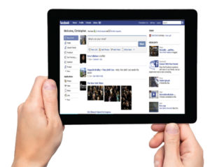 ipad looking at facebook