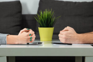 couples hands on the table