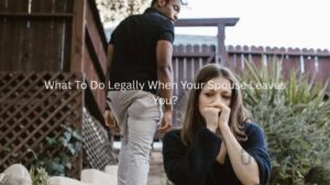 Worried woman sitting as her spouse walks away — concept of spousal abandonment in North Carolina