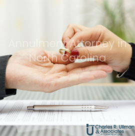 Woman returning wedding ring during North Carolina annulment process