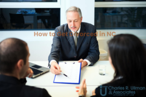 North Carolina divorce lawyer explaining divorce process to clients